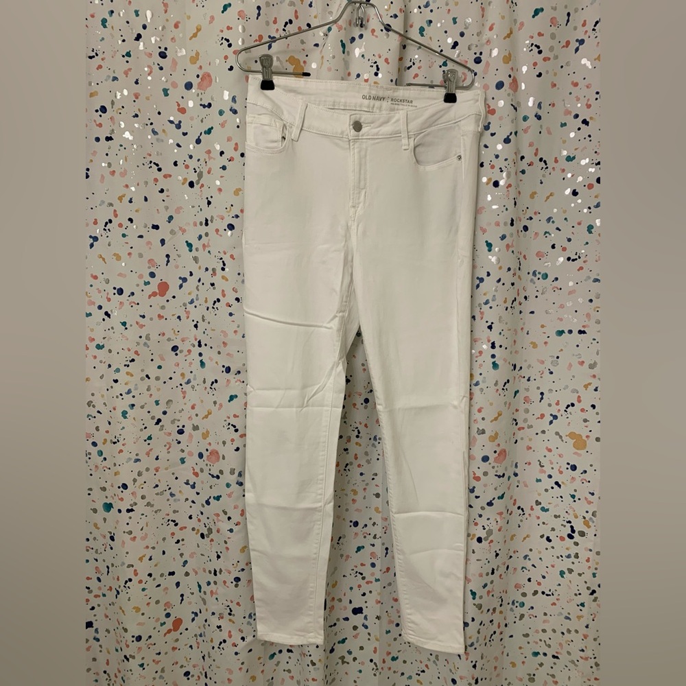 Old Navy Rockstar Jeans Mid-Rise White